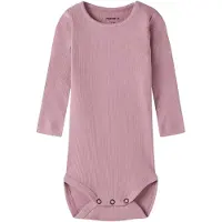 Name it BABY romper met textuur - lila Paars Jongens/Meisjes Stretchkatoen Ronde hals - maat 74