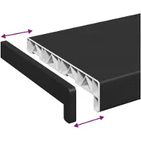 vidaXL Raamdorpel Zwart met houtnerf 100 x 25 x 4,5 cm PVC
