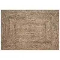 vidaXL Gebied Tapijt Naturel en Zwart 240 x 340 cm Jute