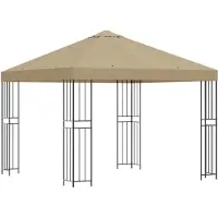 vidaXL Prieel 3 x 3 m Beige Polyester en Staal 190 gsm