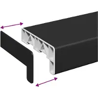 vidaXL Raamdorpel Zwart met houtnerf 120 x 15 x 4,5 cm PVC