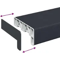 vidaXL Raamdorpel Antraciet met houtnerf 120 x 10 x 4,5 cm PVC