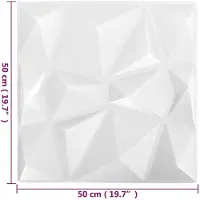 vidaXL Wandpanelen 12 st 50 x 50 cm Origami Wit XPS Schuim