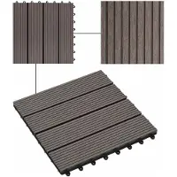 vidaXL Terras Tegel 22 st Donkerbruin 30 x 30 cm WPC