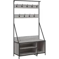 vidaXL Kledingrek met schoenenrek 100x41x184 cm grijs sonoma