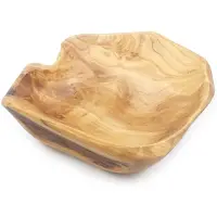 Tlily Houten Fruitsalade Serveerschaal Handgesneden Wortelkommen Creatieve Woonkamer Echt Houten Snoepkom 20-24Cm
