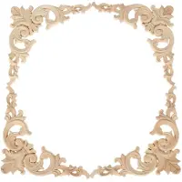 Tlily 4 Stuks Hout Gesneden Lijstwerk Hoek Onlay Applique Europese Stijl Klassieke Meubels Home Decor 20X20Cm