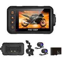 Typecat 1080P Waterdichte Motorfietscamera DVR Motorfiets Dashcam 3,0 Inch Voor-Achteruitrijcamera Video Motorfietsrecorder