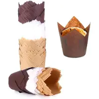 Torribaly 200 STKS Tulp Cupcake Liners Upgrade Perkamentpapier Muffin Liners voor Bakken Cupcake voor Feest Bruiloft Verjaardag
