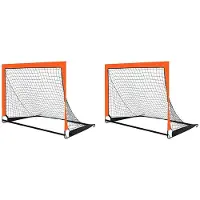 Typecat 2X Oranje Kindervoetbaldoel Draagbaar Opvouwbaar Mobiel Trainingsvoetbaldoel