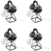 Tlily 4X Visser Vis Lamp USB Oplaadbare Desktop Metalen Licht Handgemaakte Thuis Woonkamer Decoratie Kleine