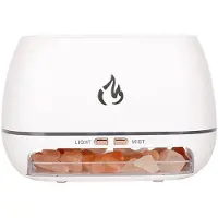 Tlily Zoutsteen Aroma Luchtbevochtiger Vlam Gekleurd Licht Nachtlampje Aromatherapie Essentiële Olie Diffuser AromatherapieSprayer B