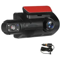 Jehiatek Dubbele dashcam vooraan en in het interieur 1440P+1080P auto-blackbox-camera 3 inch IPS-scherm Nachtzicht