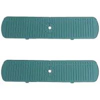 Torribaly 2 Stuks Keukenkraan Spatmat Siliconen Kraan Beschermmat Afvoermat Aanrechtblad Beschermer (61x14.5x0.5cm)