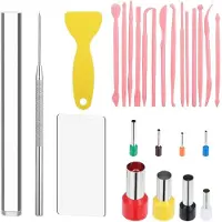 Typecat Polymer Clay Tools 26-Delige Set met Roller, Snijders, Beeldhouwgereedschap, Naalddetailkleivormgereedschap, Cirkelvormige Kleisnijders