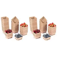 Typecat 120-Pack Pulpvezelbessenmand, voor Aardbeien, Bosbessen, Frambozen, Druiven en Kersen, Groente- en Fruitmandcontainers