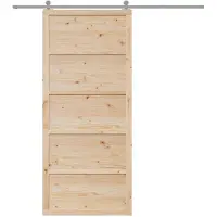 vidaXL Schuifdeur 100 x 2,5 x 208 cm Massief grenenhout Naturel