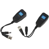 Tlily HD-CVI/TVI/AHD Passieve Videobalun met Voedingsconnector en RJ45 CAT5 Datazender 1 Paar