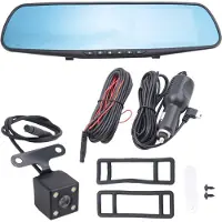 Typecat 4,3 inch auto DVR achteruitkijkspiegel rijvideorecorder dubbele lens dashboard