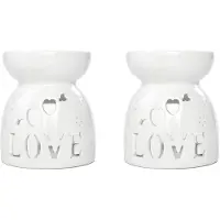 Wella 2X Keramische Diffuser Kaarsbrander Keramische Brandende Essentiële Oliën Diffusers Aromatische Lamp -Love