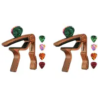 Wella 2X Gitaarcapo met Plectrumhouder en 8 Plectrums voor Akoestische Elektrische Gitaar Ukelele Mandoline Banjo