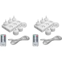 Melitt 12 Stuks Vlamloze Theelichtjes met Oplaadstation, Afstandsbediening, LED-Theelichtjes voor Halloween en een Jubileum