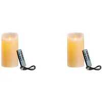 Melitt 2X LED-Kaarsen, Flikkerende Vlamloze Kaarsen, Oplaadbare Kaars, Kaarsen van Echte Was met Afstandsbediening, 12,5 cm A