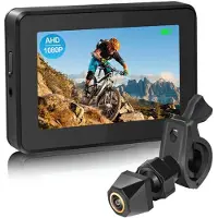ISTOVO Stuurspiegel voor op Je Fiets, 1080P Achteruitrijcamera voor op Je Fiets met 4,3 Inch Monitor en Nachtzichtfunctie voor Mountainbikes en E-Bikes