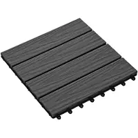 vidaXL Terras Tegel 3D-Design 11 st Zwart 30 x 30 cm WPC