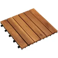 vidaXL Terras Tegel 30 st Bruin 30 x 30 cm Acaciahout