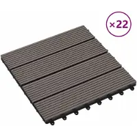 vidaXL Terras Tegel 22 st Donkerbruin 30 x 30 cm WPC