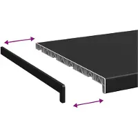 vidaXL Raamdorpel Zwart met houtnerf 80 x 45 x 4,5 cm PVC