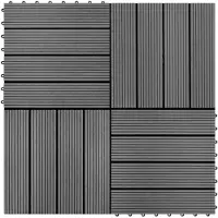 vidaXL Terras Tegel 11 st Grijs 30 x 30 cm WPC