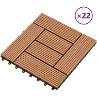 vidaXL Terras Tegel 22 st Bruin 30 x 30 cm WPC