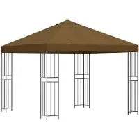 vidaXL Prieel 3 x 3 m Taupe Polyester en Staal 190 gsm