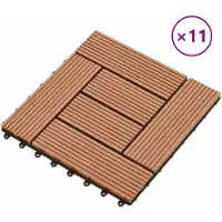 vidaXL Terras Tegel 11 st Bruin 30 x 30 cm WPC