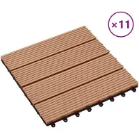 vidaXL Terras Tegel 11 st Teakhout 30 x 30 cm WPC