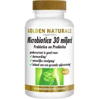 Golden naturals Microbiotica 30 miljard 120 veganistische maagsapresistente capsules