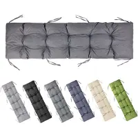 Garronda Bankkussen 180x50 cm – 10 cm dik – Waterafstotend & UV-bestendig – met Banden – Grafiet GD-AM-Bono