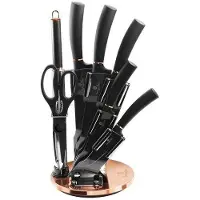 Berlinger Haus 2421 - 8 delige messenset met Acrylic standaard - Black rose collection
