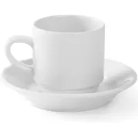 Super Merchant Optima - Witte Porseleinen Koffiekopjes - 90 ml - Set van 12 - Versterkte Rand