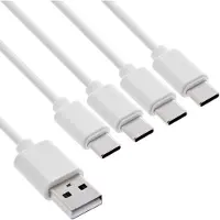 InLine USB-A naar 4x USB-C oplaadkabel | max. 25W | wit | 0,50 meter