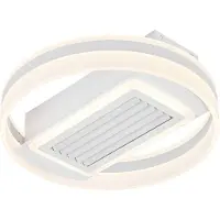 Osram LED plafondventilator GRILL, Ø 50 cm, wit, met afstandsbediening dimbaar, wit / opaal, Woon-/ Eetkamer, metaal, Modern