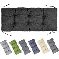 Garronda Bankkussen 120x50 cm – 10 cm dik – Waterafstotend & UV-bestendig – met Banden – Zwart GD-AM-Bono