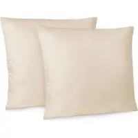 Azalia Kussensloop 60 x 60 cm, Set Van 2 Kussenslopen, 60 x 60 cm, Beige met Ritssluiting, van Microvezel, Zacht, 60 x 60 cm, Kussensloop