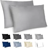 Azalia Kussensloop 40 x 80 cm, Set Van 2 Kussenslopen, 40 x 80 cm, Grijs met Ritssluiting, van Microvezel, Zacht, 40 x 80 cm, Kussensloop