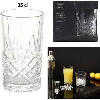 Cook Concept Cocktail Drinkglazen - Luxe relief - transparant - glas - set 4x stuks - 350 ml