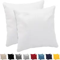 Azalia Kussensloop (Set van 2) – Wit Katoen - Voor Kussens 60 x 60 cm - 100% Jersey Katoen - Beddengoed Dubbel Bed Kussensloop - Kussenbeschermer - Bestendig en Hypoallergeen