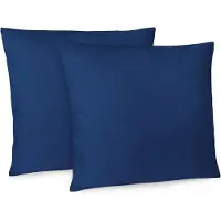 Azalia Kussensloop 65 x 65 cm, Set Van 2 Kussenslopen, 65 x 65 cm, Donkerblauw met Ritssluiting, van Microvezel, Zacht, 65 x 65 cm, Kussensloop