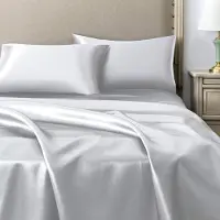 Azalia Set van 2 Satijn kussenslopen 50 x 80 cm , Zacht en Zijdig Bed Kussen Kussen Kussen Zilvergrijs, Envelop Sluiting, Anti-mijt en Hypoallergeen, Haar en Huid Bescherming tegen rimpels